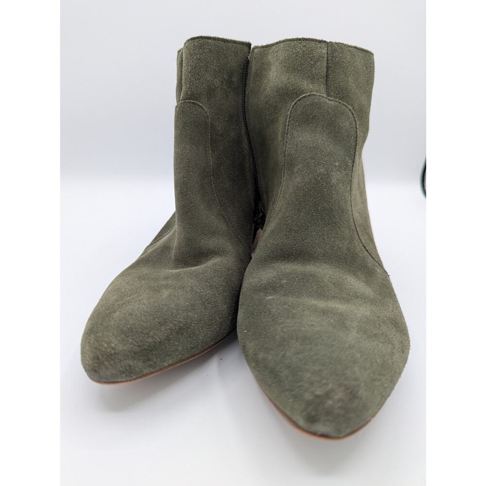 Tahari Olive Green Suede Charles Booties Size 9.5 M